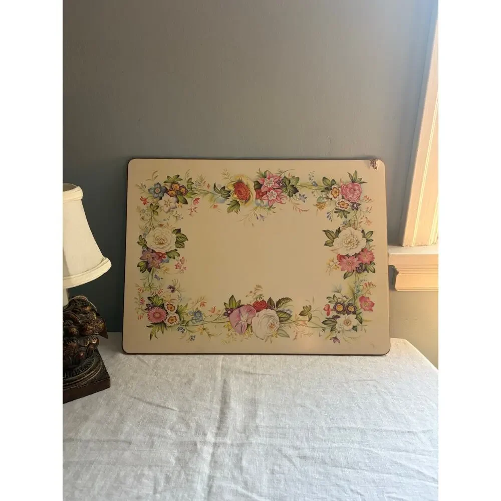 Floral English cutting board